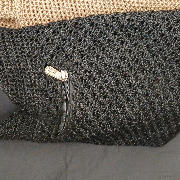 Pair (2) THE SAKS Crochet Black and Tan Women's Bags - Picture 4 of 7